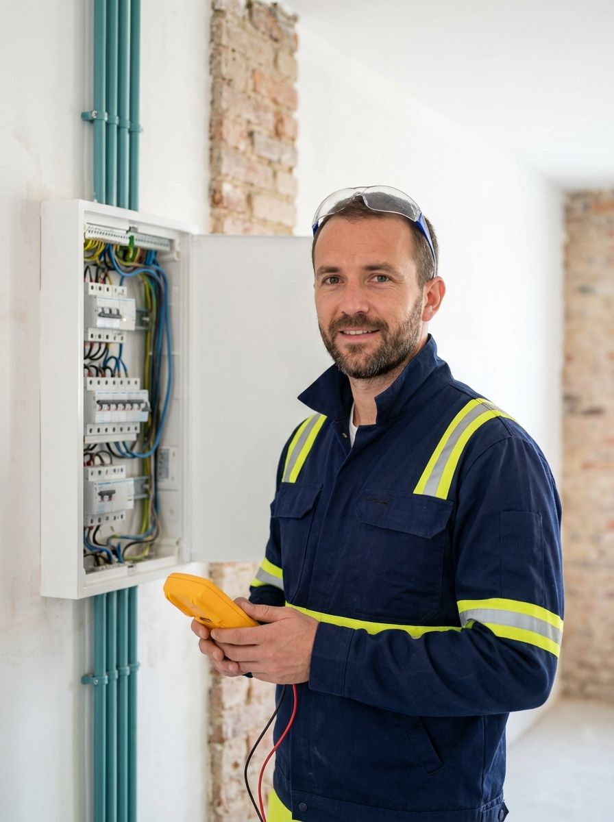 Électricien professionnel en intervention
